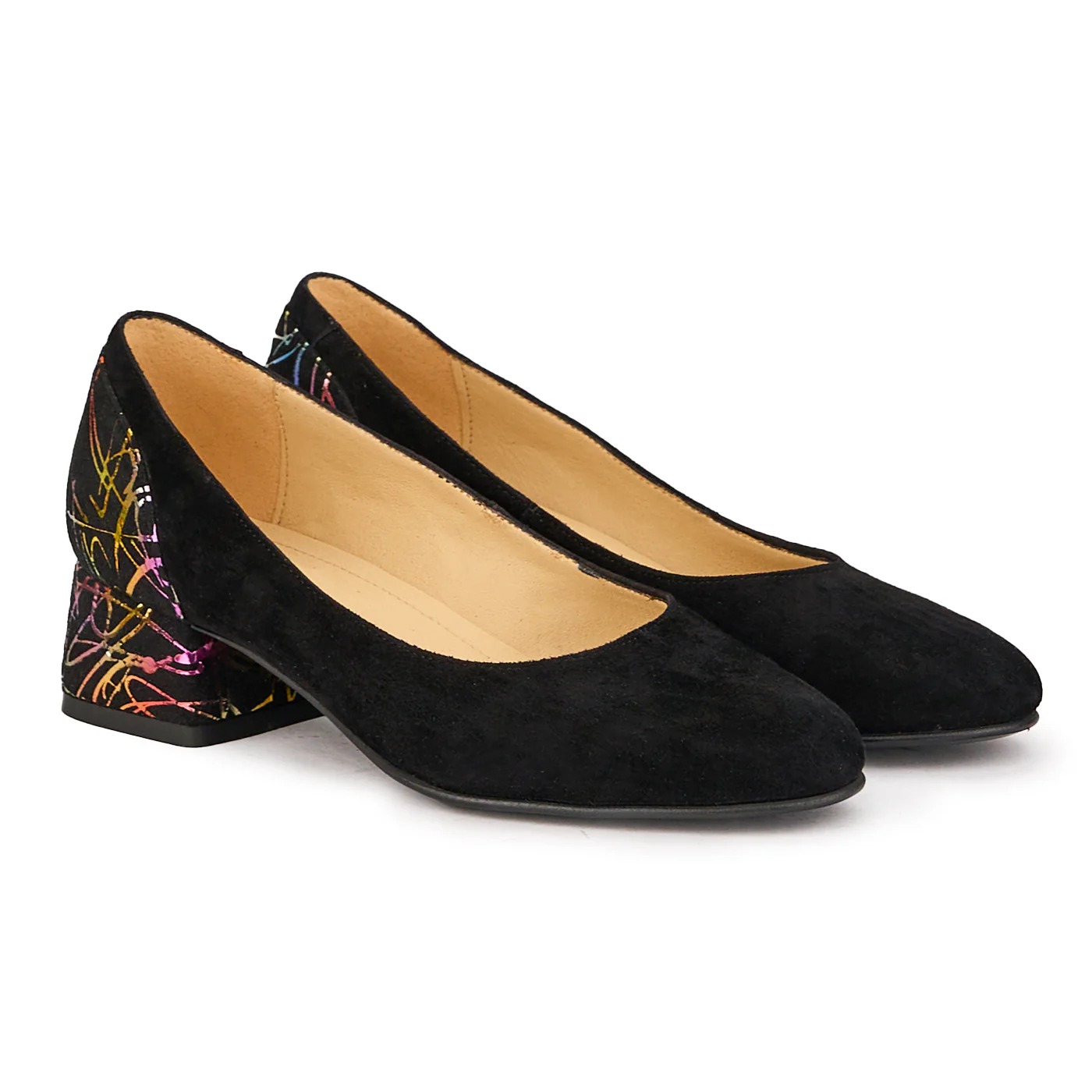 Pantofi dama din piele naturala neagra cu toc mic 4 cm 16688 - Image 4