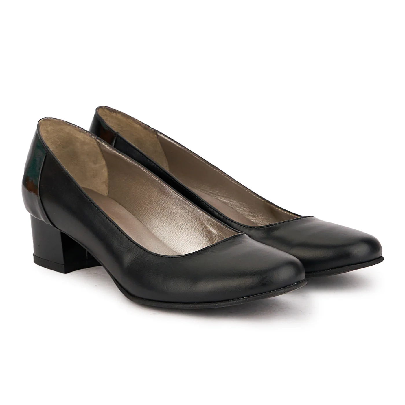 Pantofi dama din piele naturala neagra cu toc mic 4 cm 16781 - Image 4