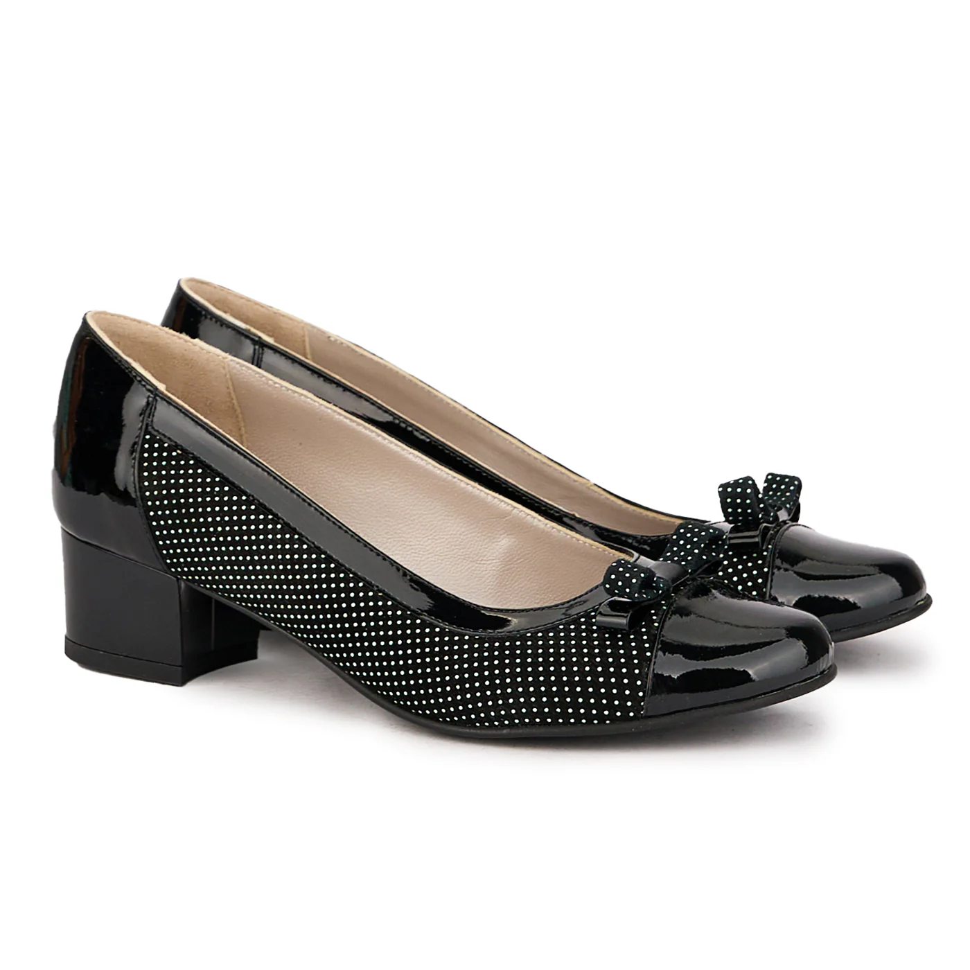 Pantofi dama din piele naturala neagra cu toc mic 4 cm 16782 - Image 4