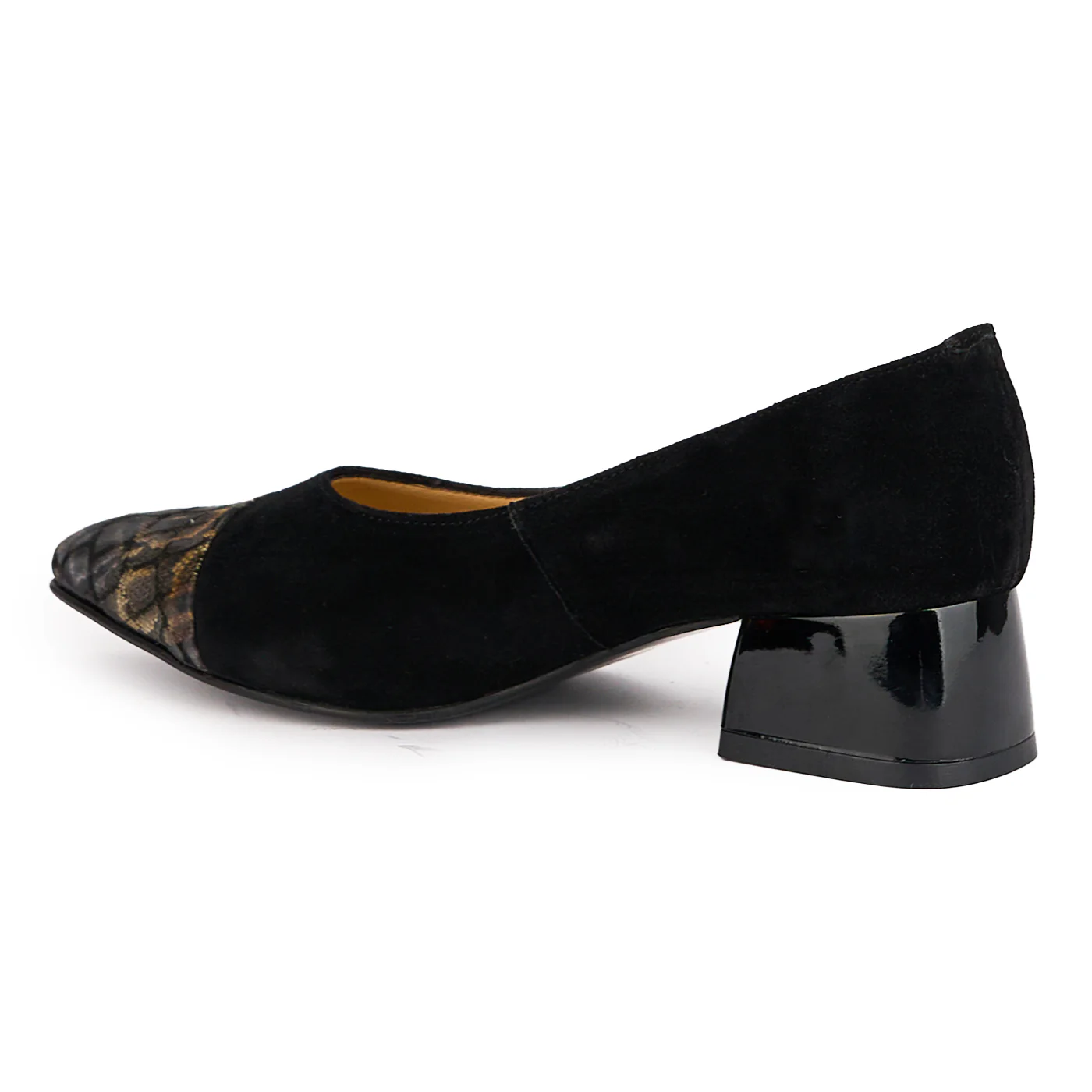 Pantofi dama din piele naturala neagra cu toc mic 4 cm 16923 - Image 2