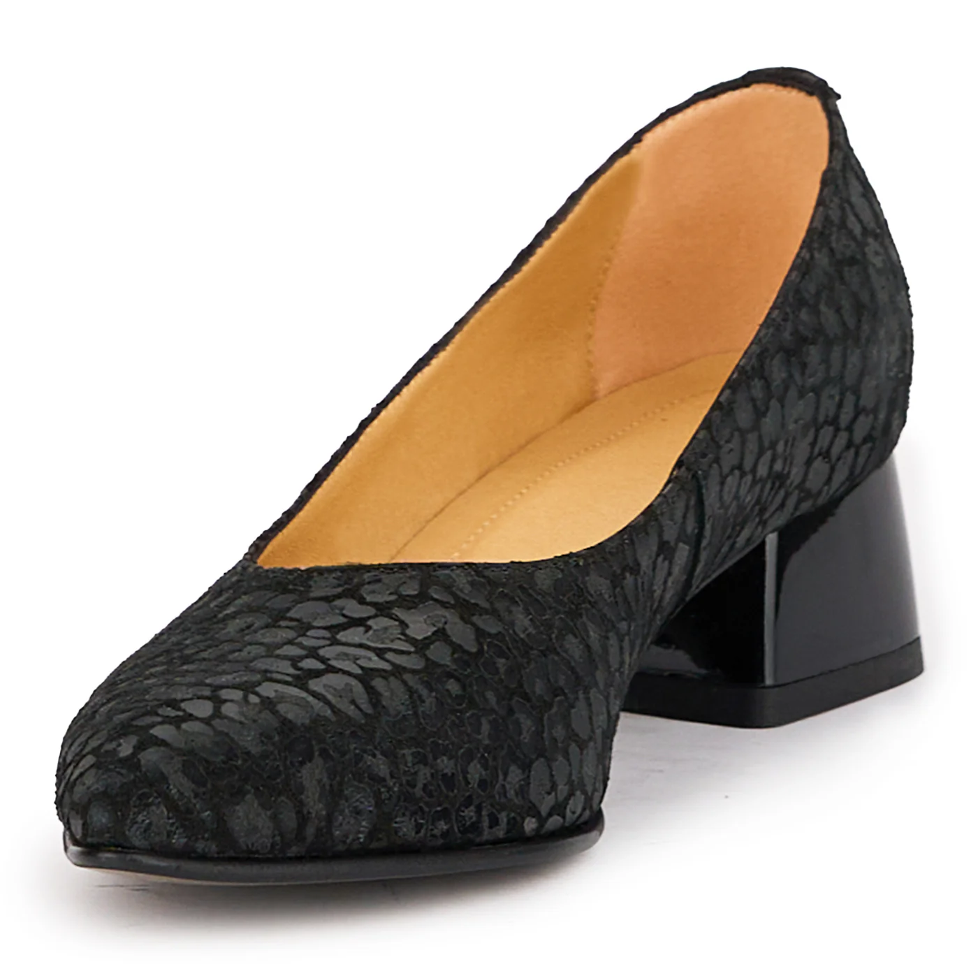 Pantofi dama din piele naturala neagra cu toc mic 4 cm 16959 - Image 3