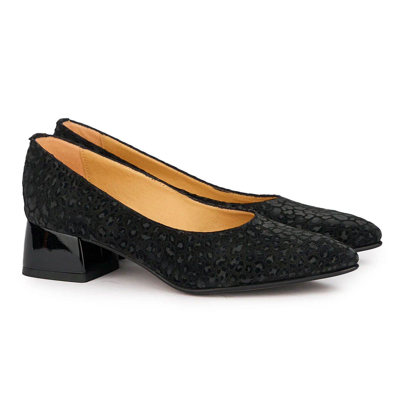 Pantofi dama din piele naturala neagra cu toc mic 4 cm 16959 - Image 4