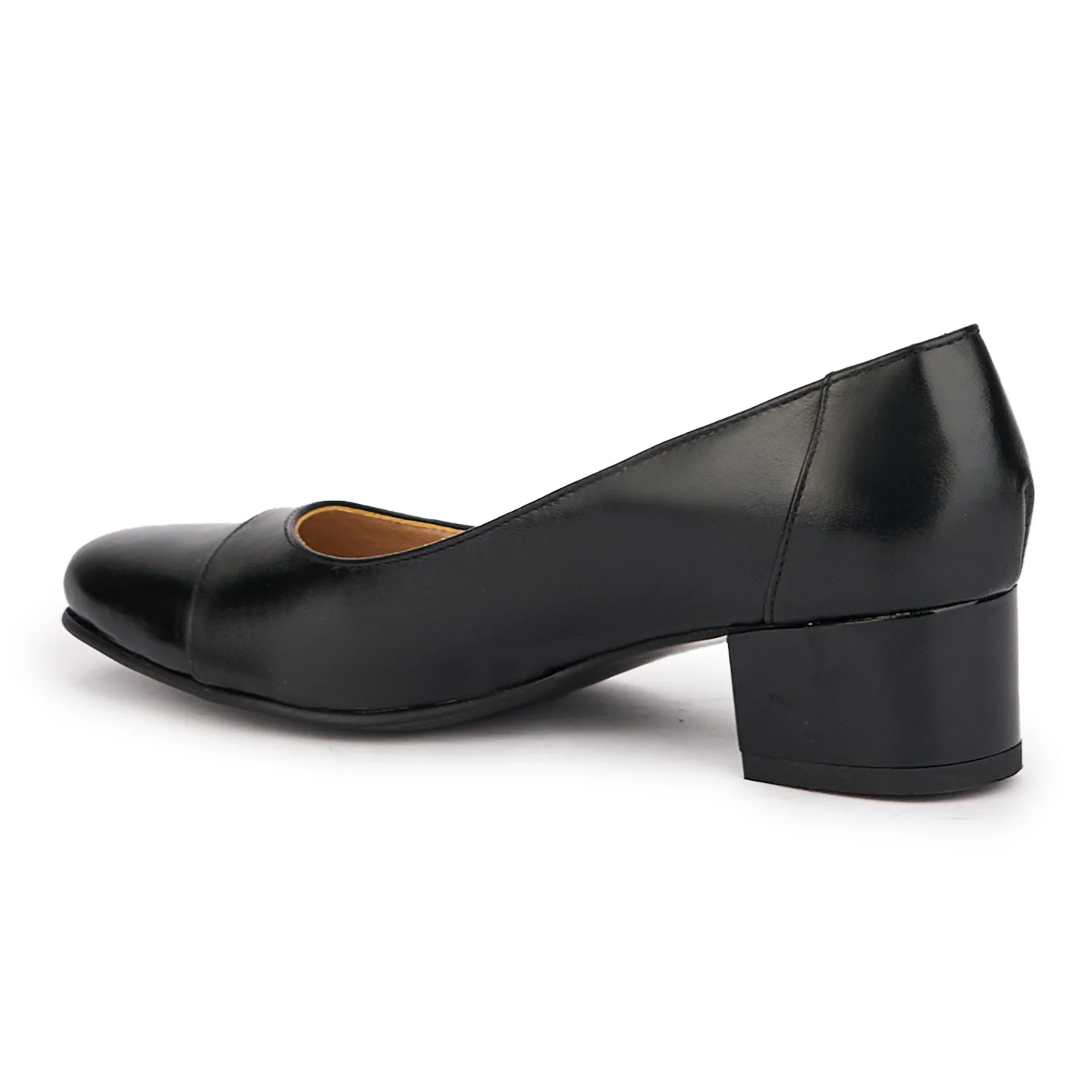 Pantofi dama din piele naturala neagra cu toc mic 4 cm 16986 - Image 2
