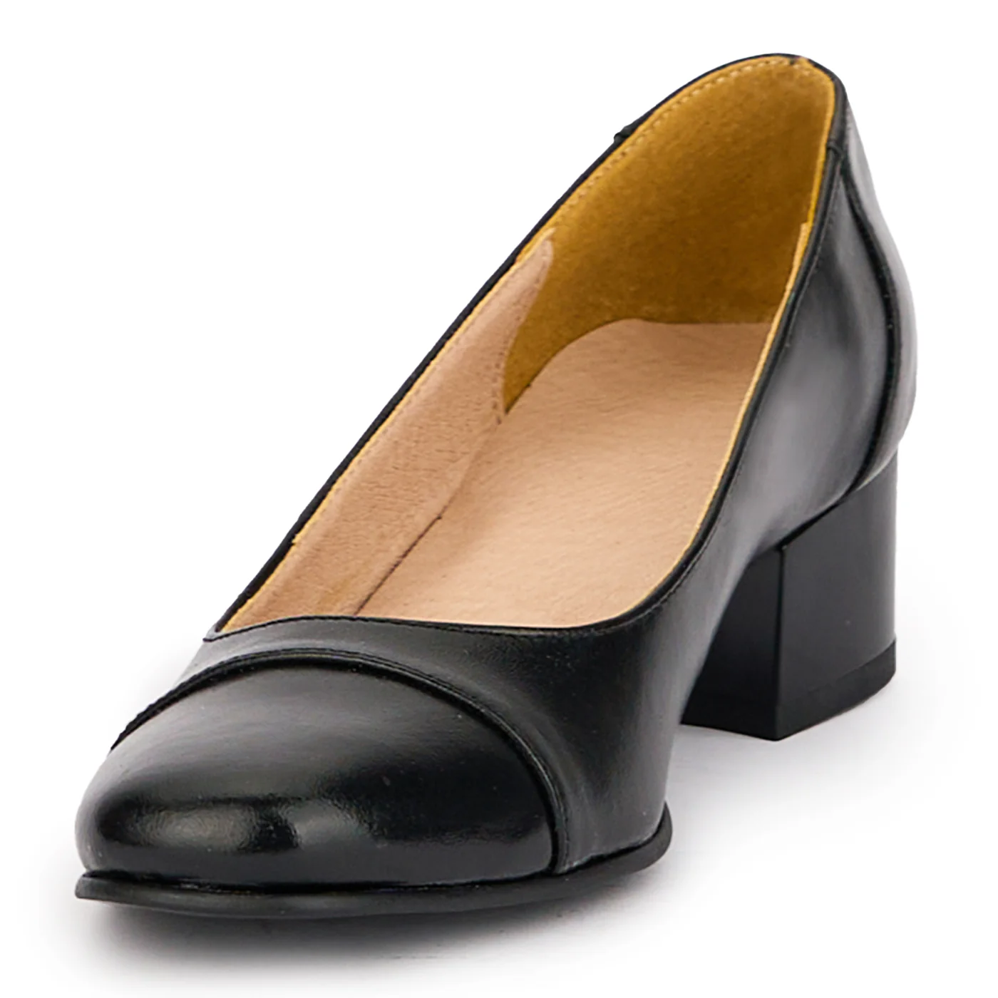 Pantofi dama din piele naturala neagra cu toc mic 4 cm 16986 - Image 3