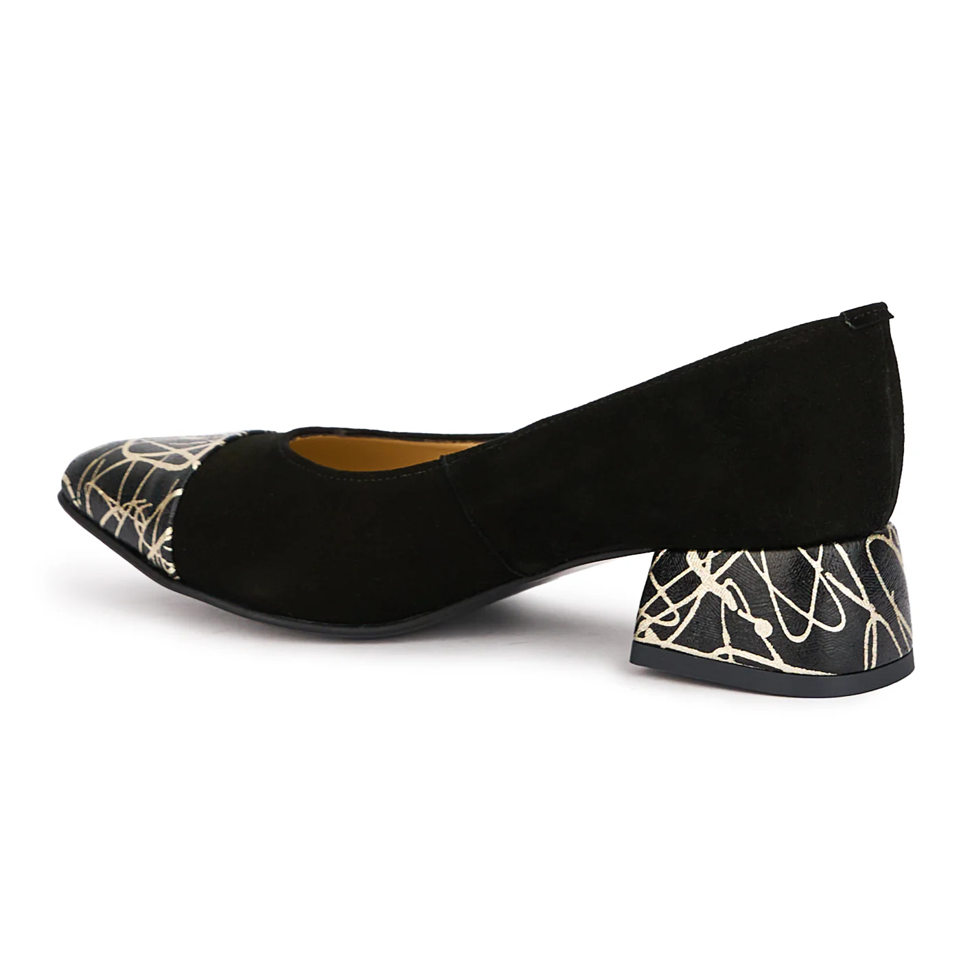 Pantofi dama din piele naturala neagra cu toc mic 4 cm 17106 - Image 2