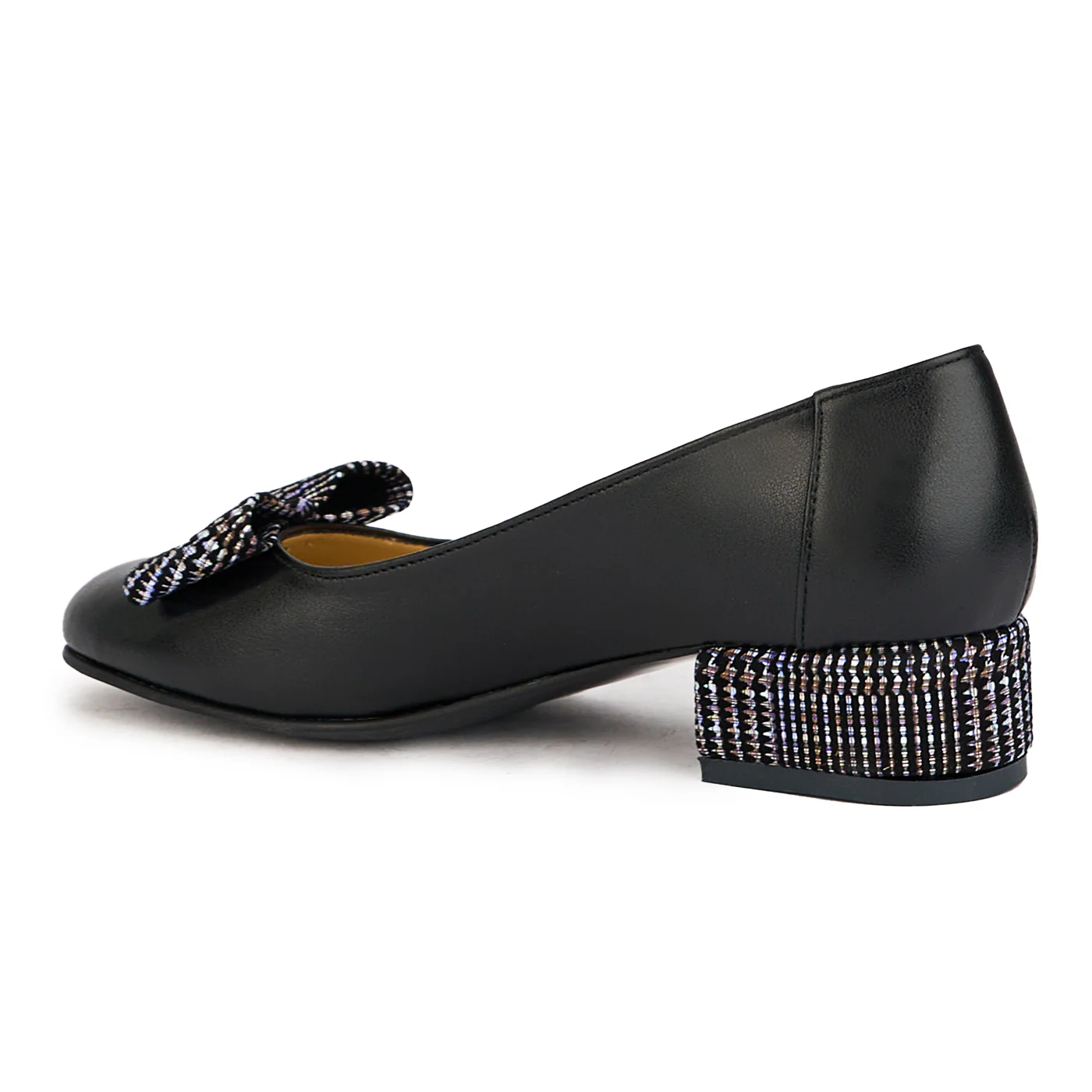 Pantofi dama din piele naturala neagra cu toc mic 4 cm 17248 - Image 2