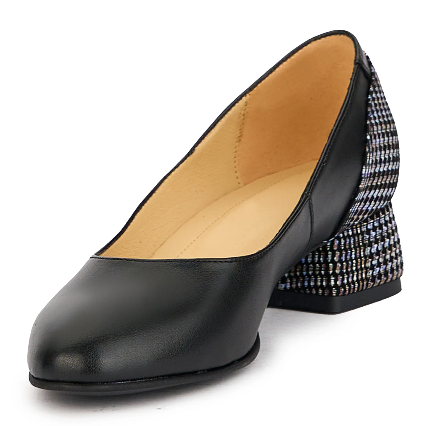 Pantofi dama din piele naturala neagra cu toc mic 4 cm 17249 - Image 3