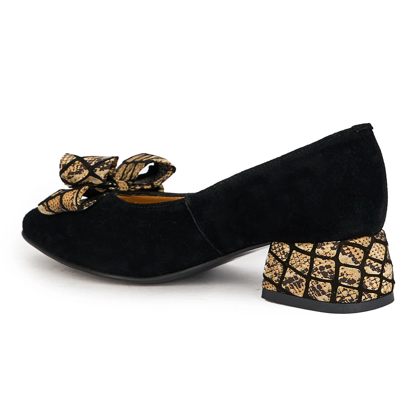 Pantofi dama din piele naturala neagra cu toc mic 4 cm 17251 - Image 2