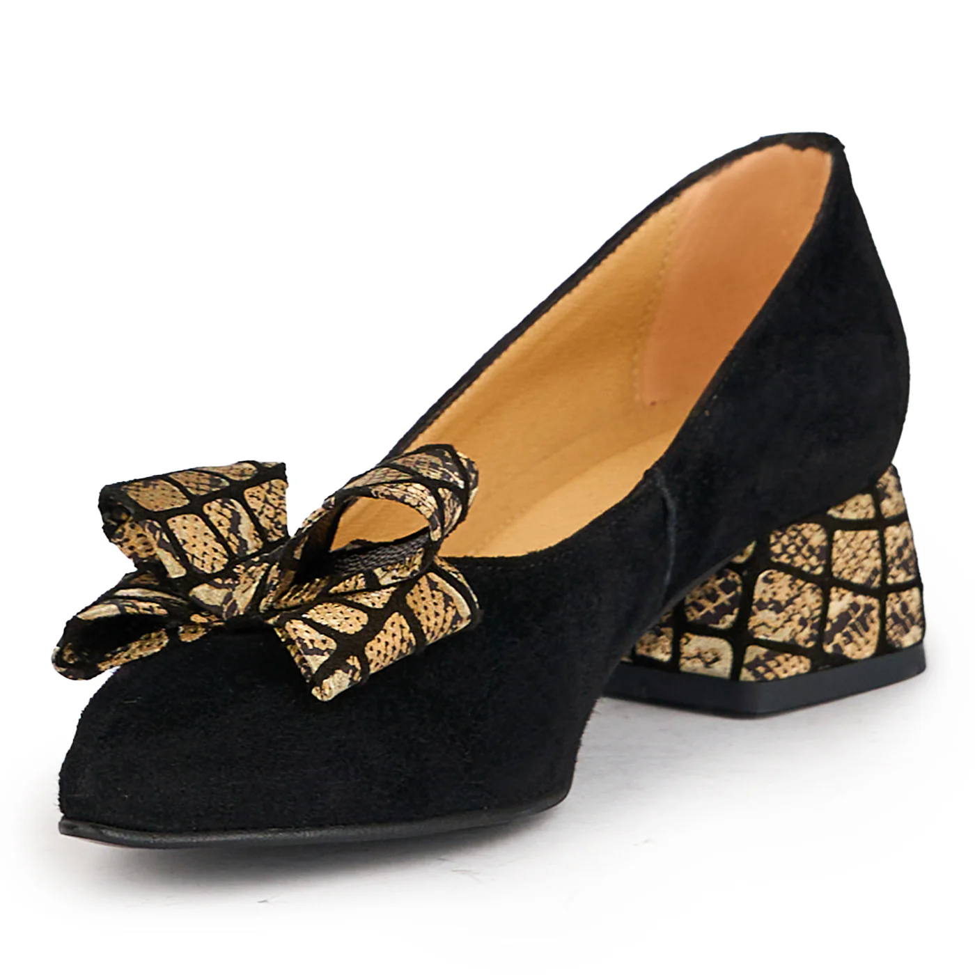 Pantofi dama din piele naturala neagra cu toc mic 4 cm 17251 - Image 3