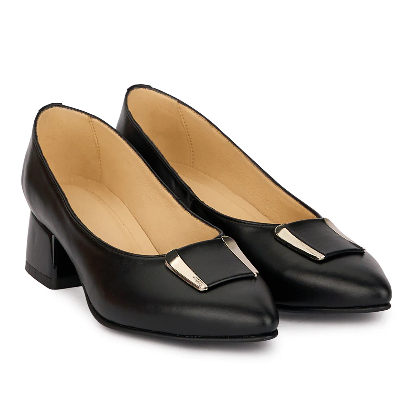 Pantofi dama din piele naturala neagra cu toc mic 4 cm 18605 - Image 4