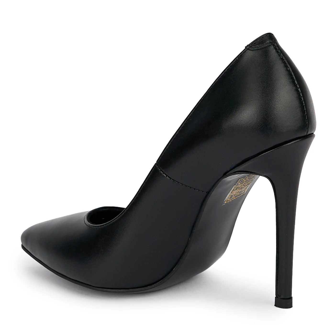 Pantofi dama din piele naturala neagra cu toc subtire 10 cm 19194 - Image 2