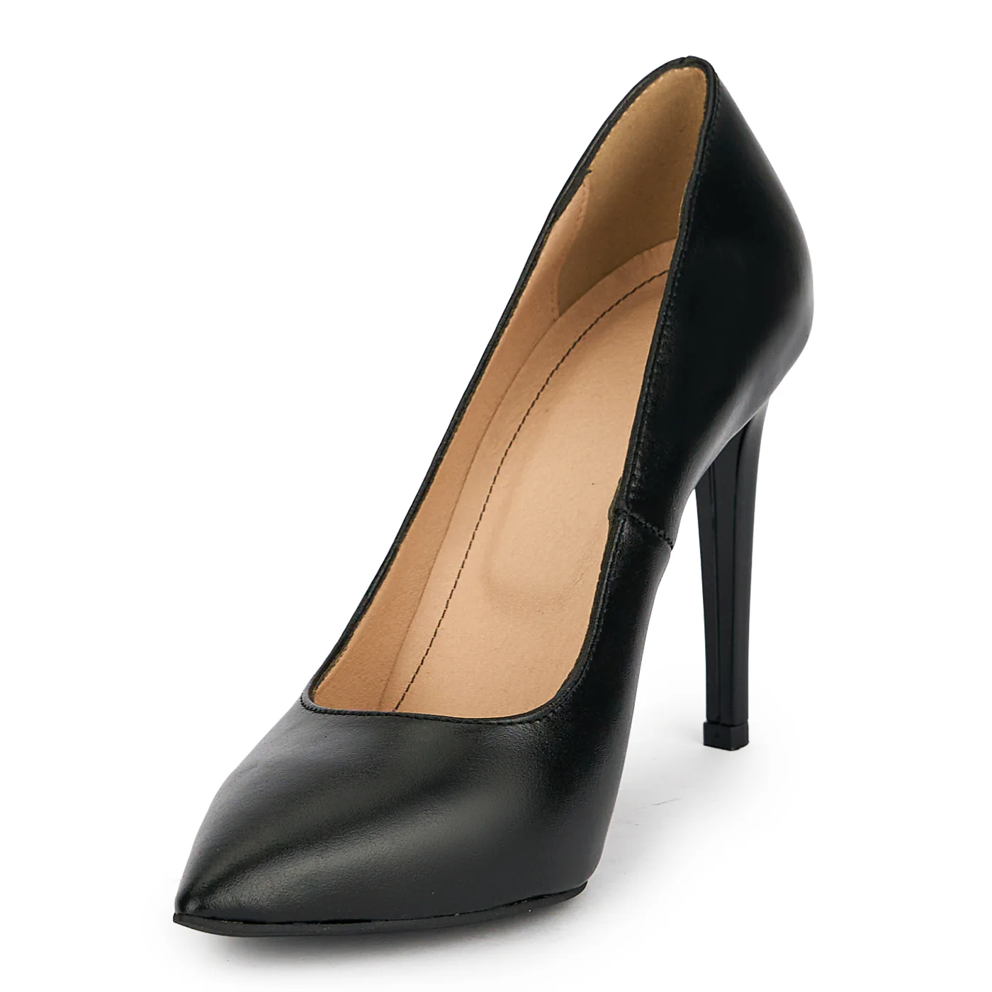 Pantofi dama din piele naturala neagra cu toc subtire 10 cm 19389 - Image 3