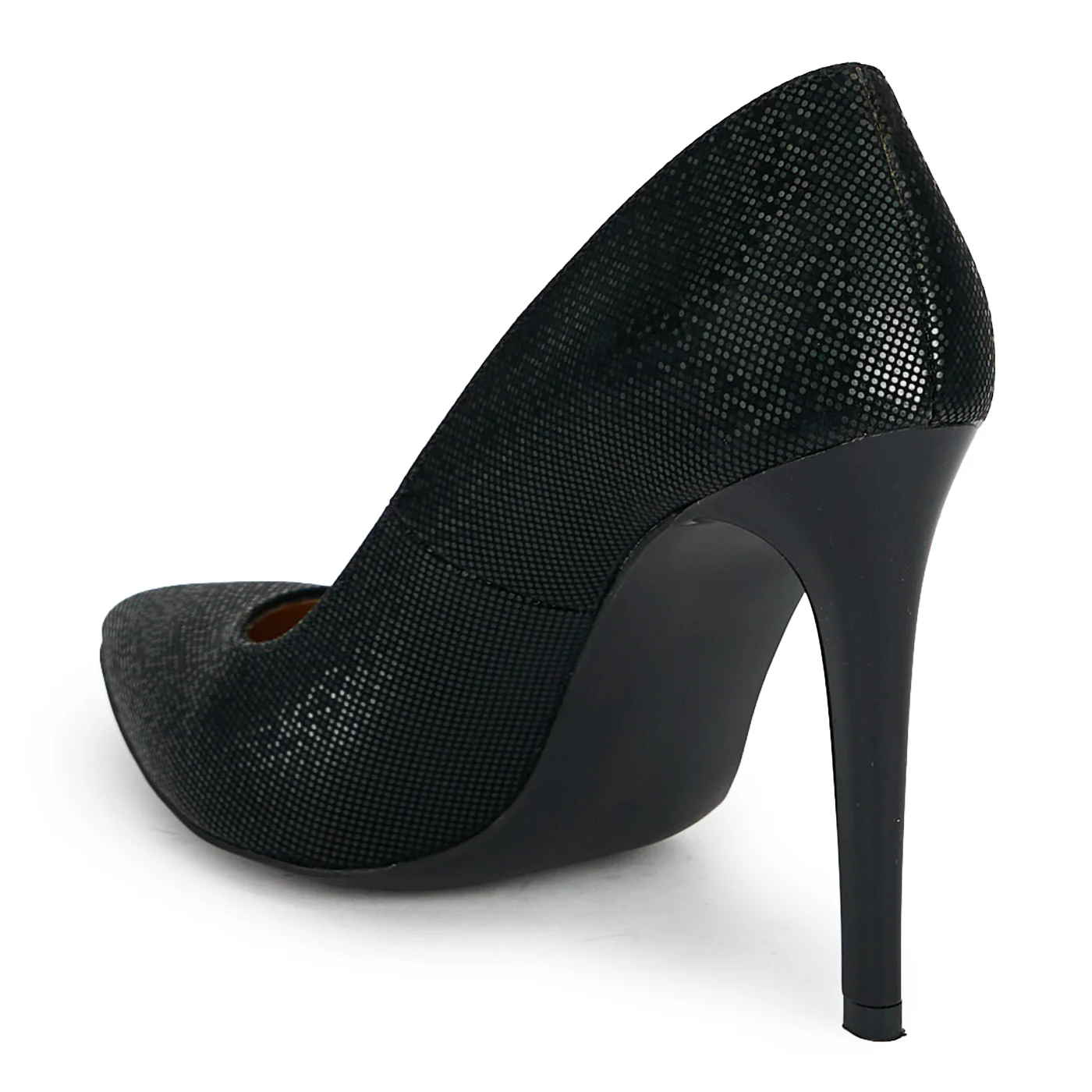 Pantofi dama din piele naturala neagra cu toc subtire 10 cm 19416 - Image 2
