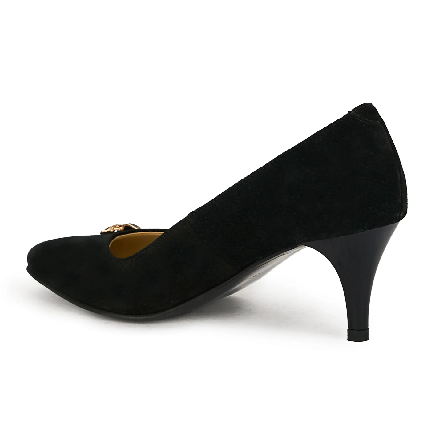 Pantofi dama din piele naturala neagra cu toc subtire 17498 - Image 2