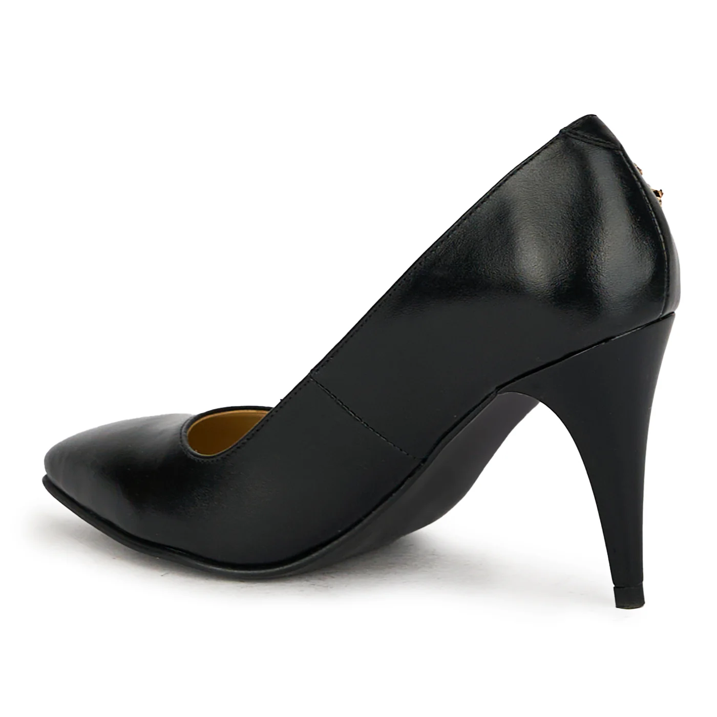 Pantofi dama din piele naturala neagra cu toc subtire 17496 - Image 2