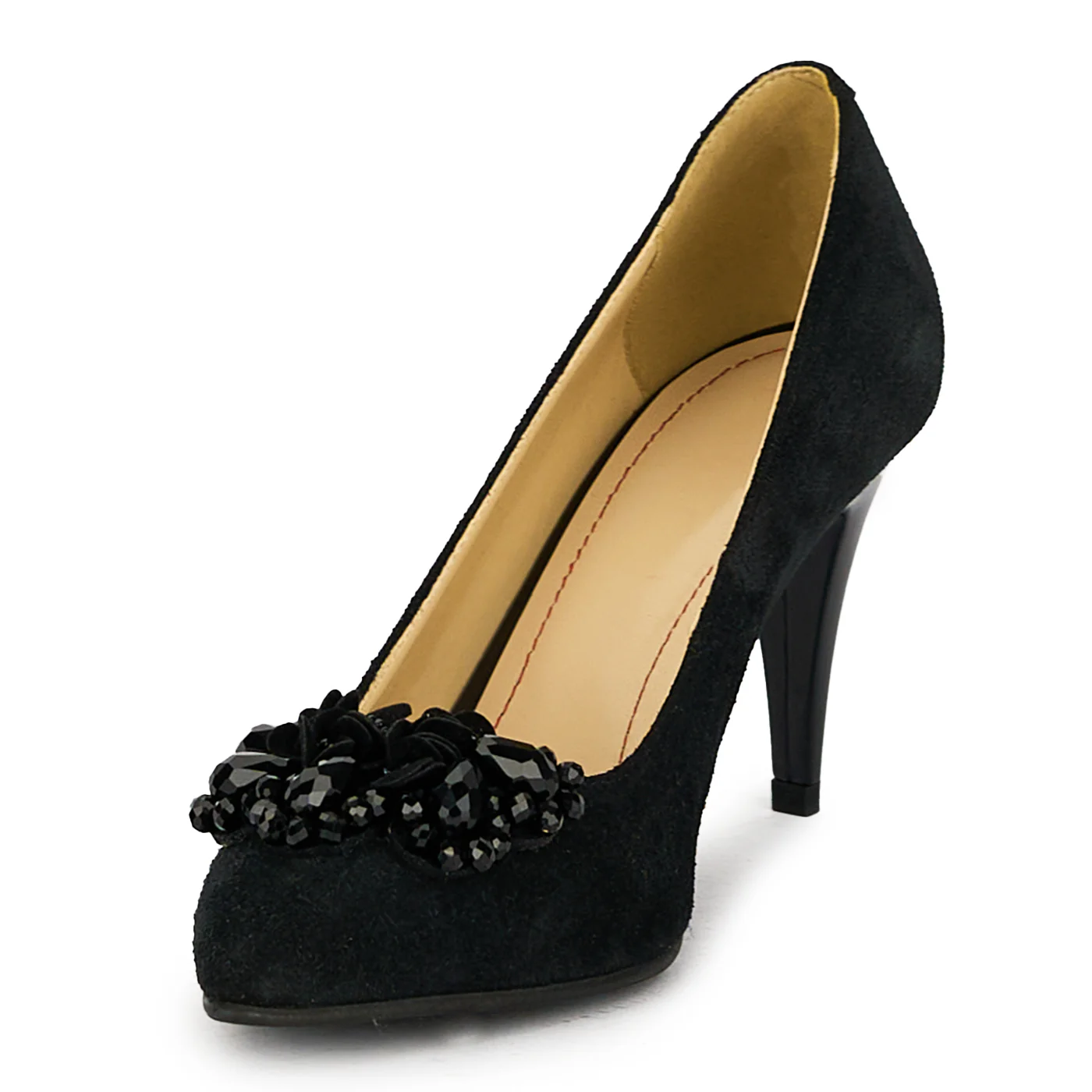 Pantofi dama din piele naturala neagra cu toc subtire 17533 - Image 3
