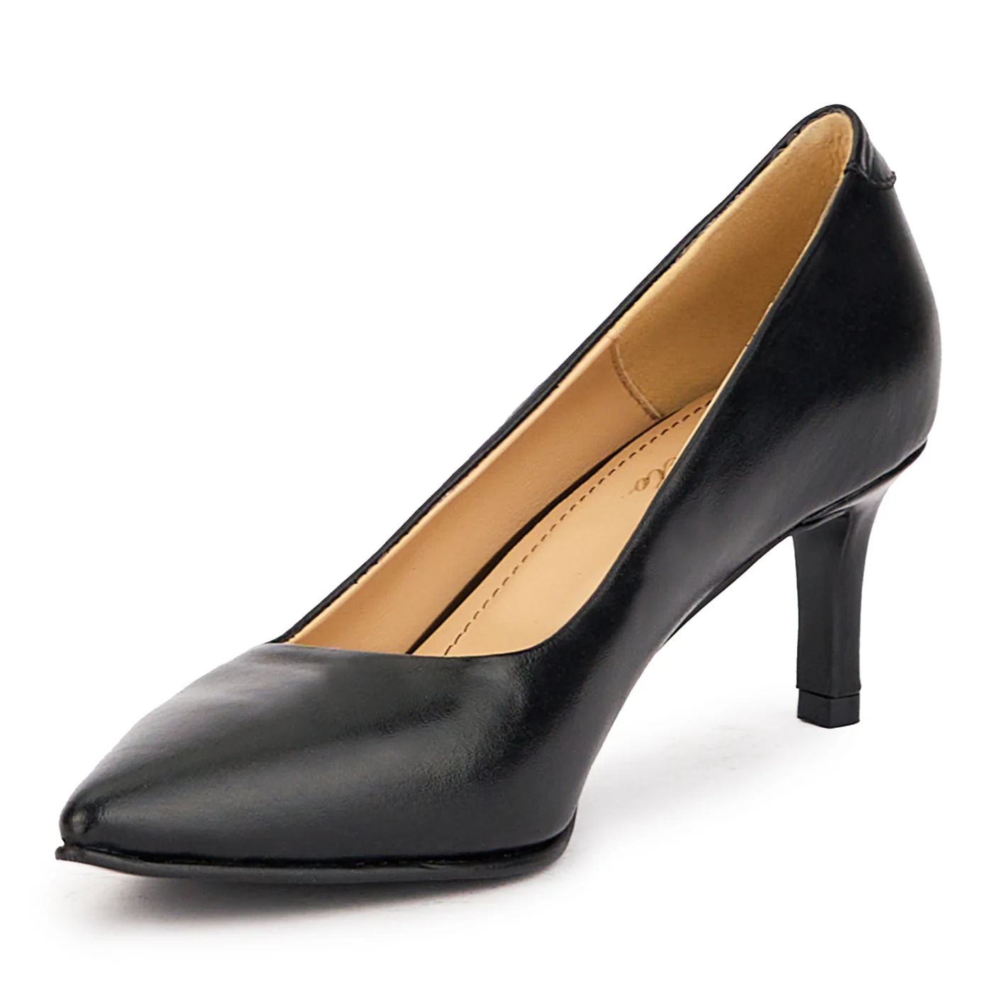 Pantofi dama din piele naturala neagra cu toc subtire 6 cm 17142 - Image 3