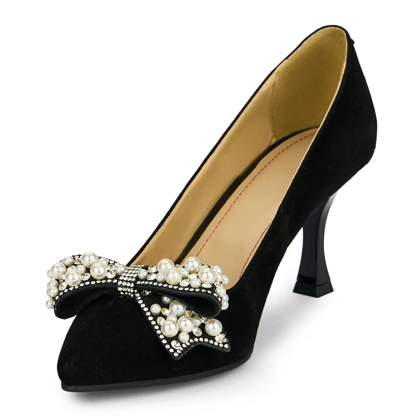 Pantofi dama din piele naturala neagra cu toc subtire 7.5 cm 19473 - Image 4