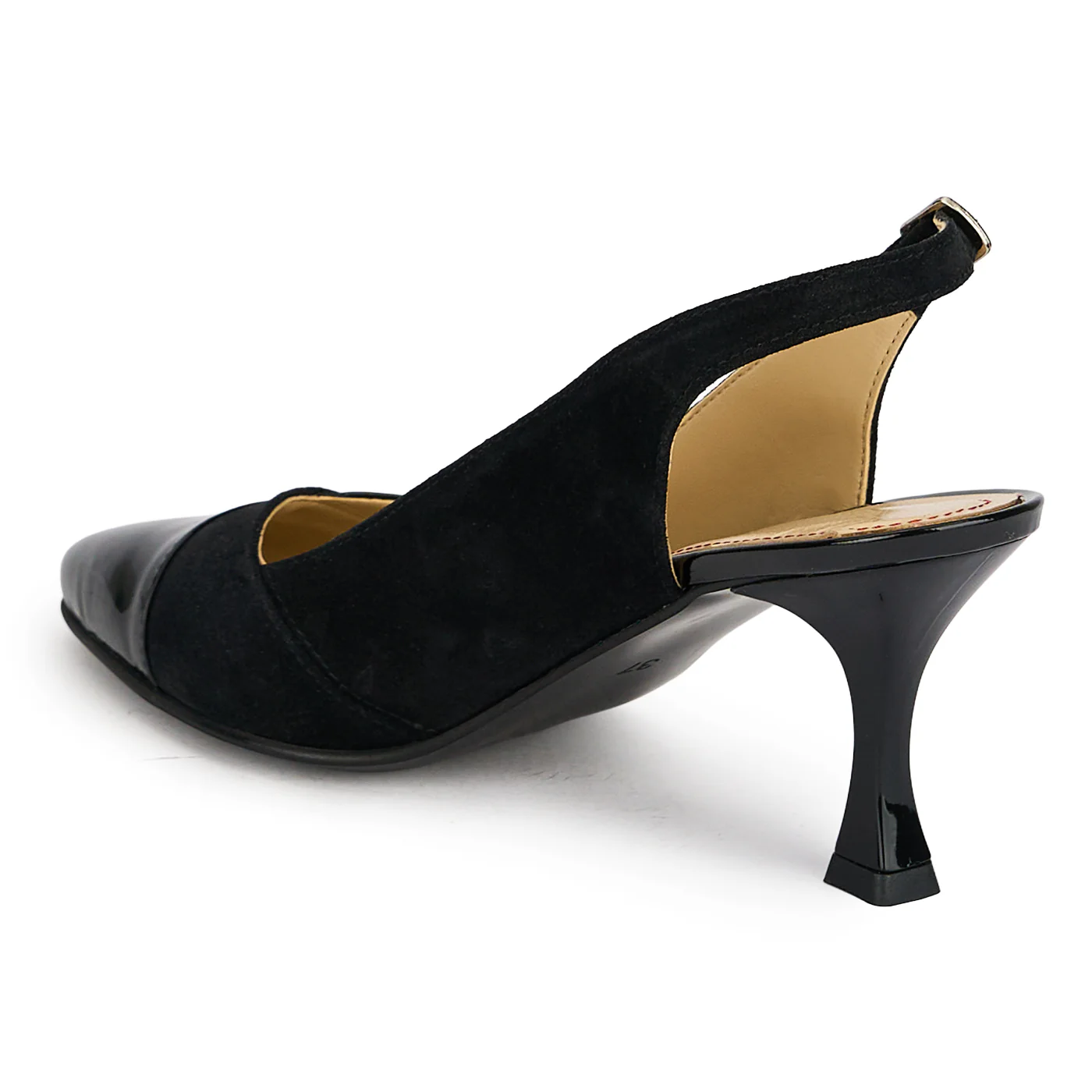 Pantofi dama din piele naturala neagra cu toc subtire 7.5 cm 19883 - Image 2