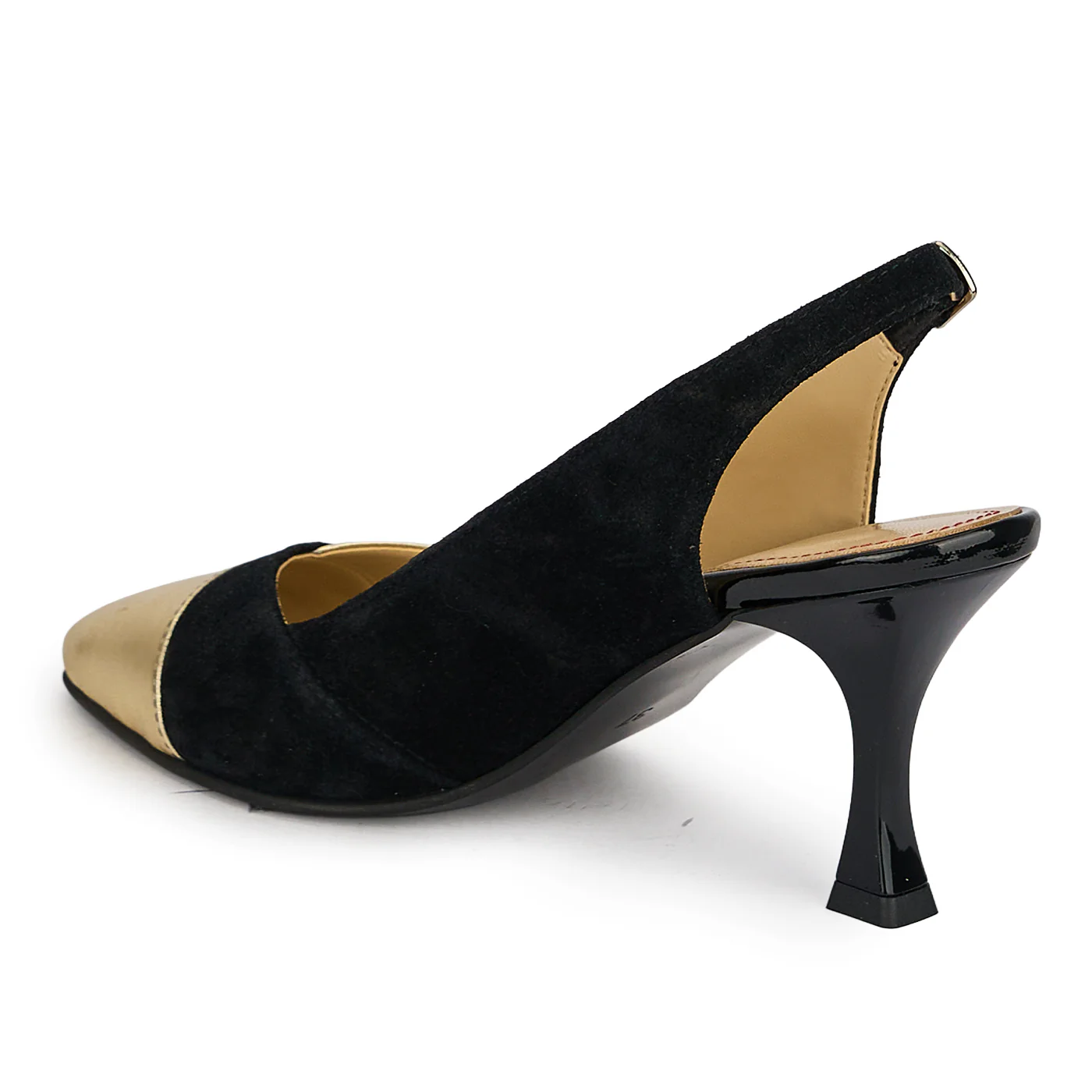 Pantofi dama din piele naturala neagra cu toc subtire 7.5 cm 19884 - Image 2