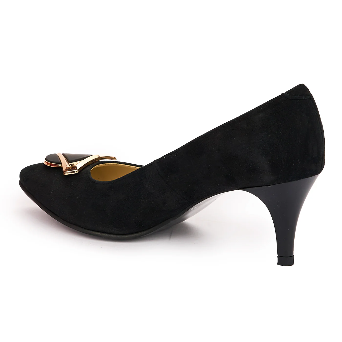 Pantofi dama din piele naturala neagra cu toc subtire 7 cm 13799 - Image 2