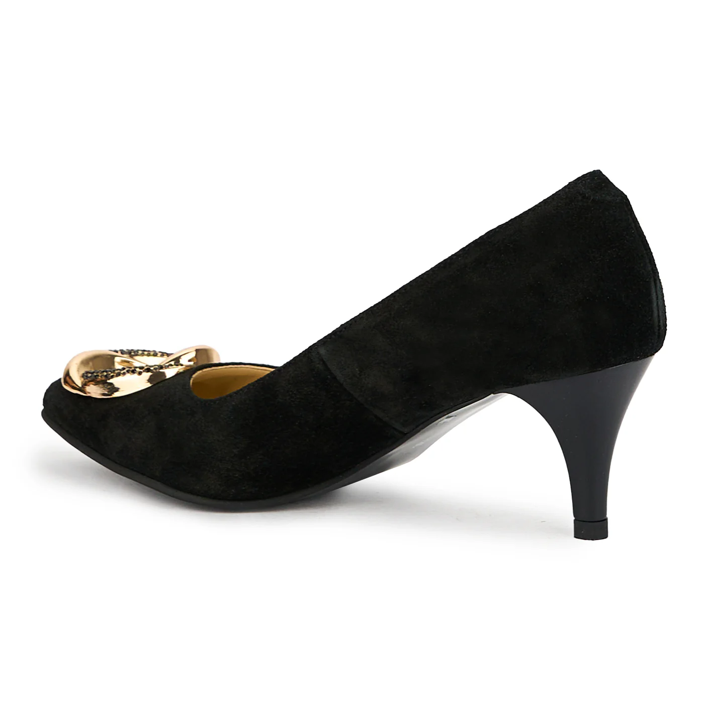 Pantofi dama din piele naturala neagra cu toc subtire 7 cm 15116 - Image 2