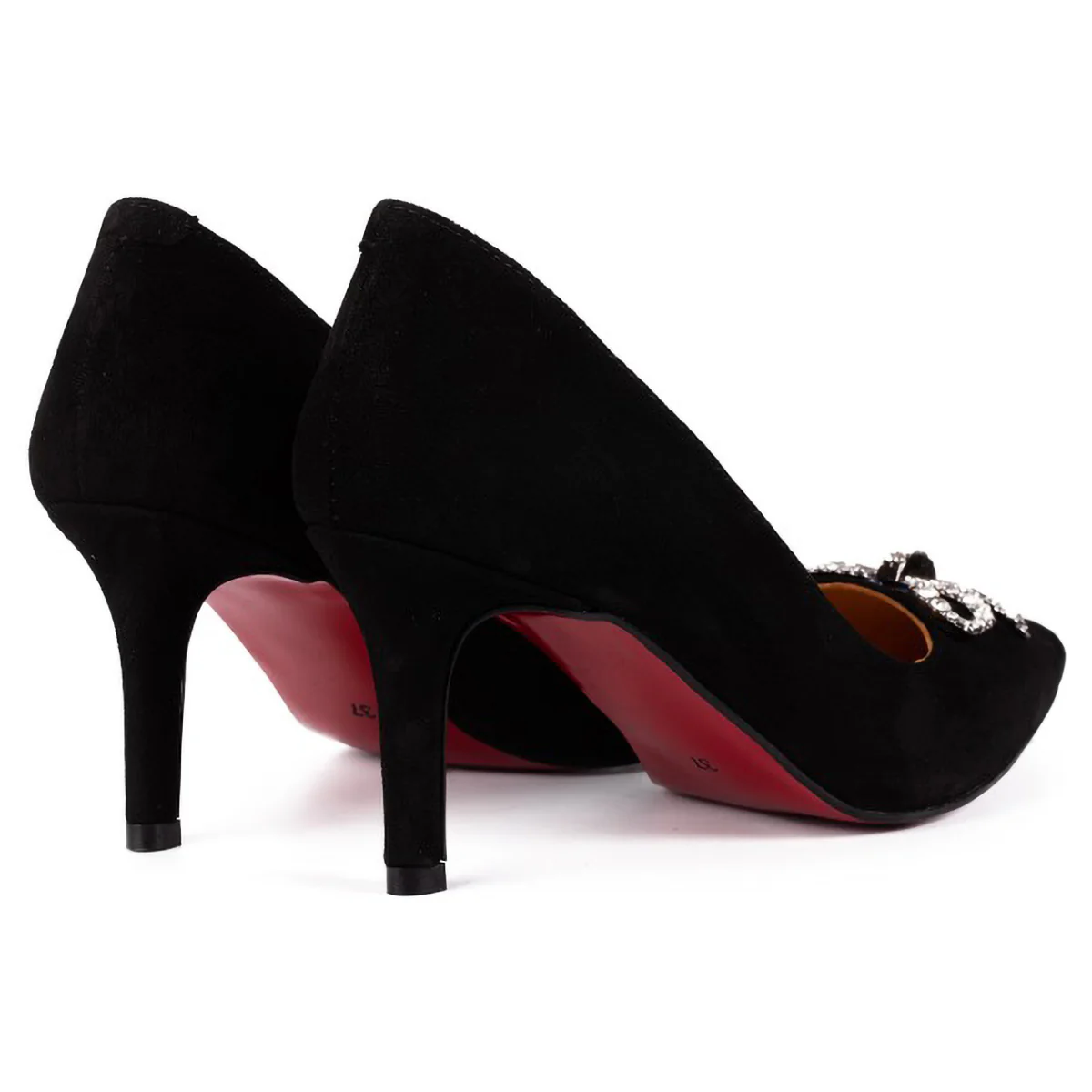 Pantofi dama din piele naturala neagra cu toc subtire 7 cm 15781 - Image 2