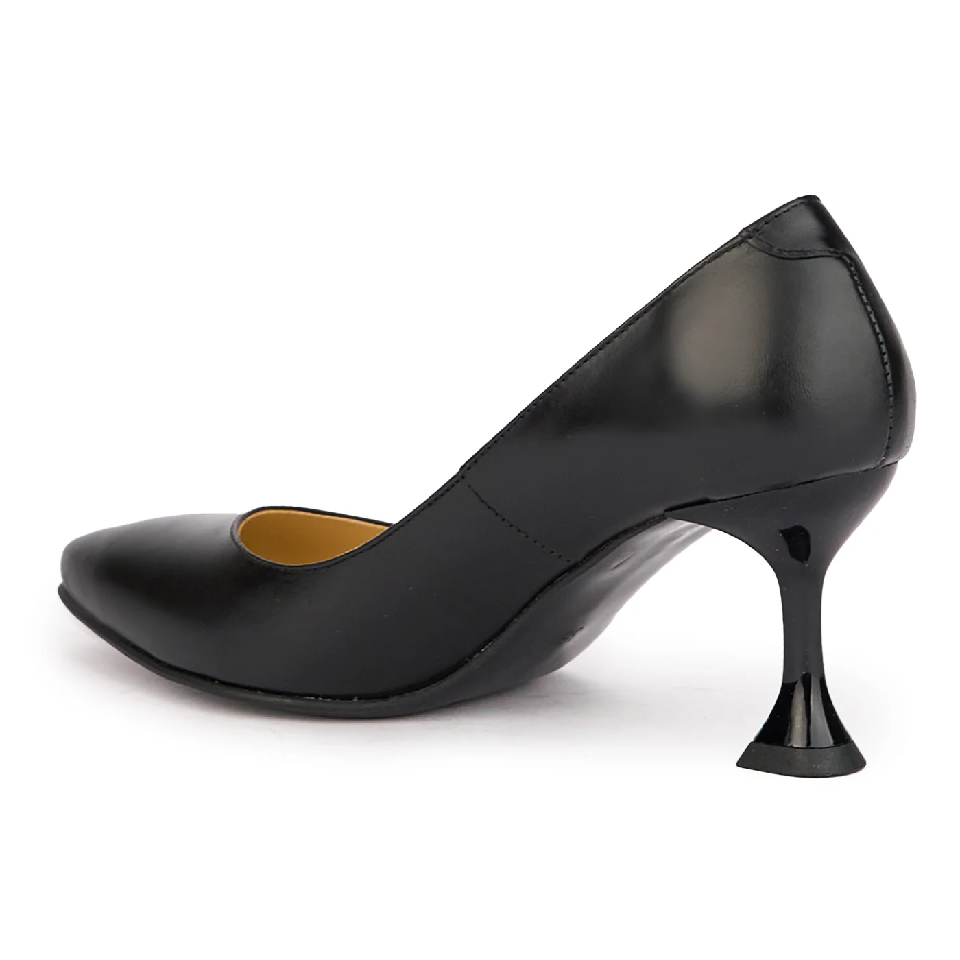 Pantofi dama din piele naturala neagra cu toc subtire 7 cm 17113 - Image 2