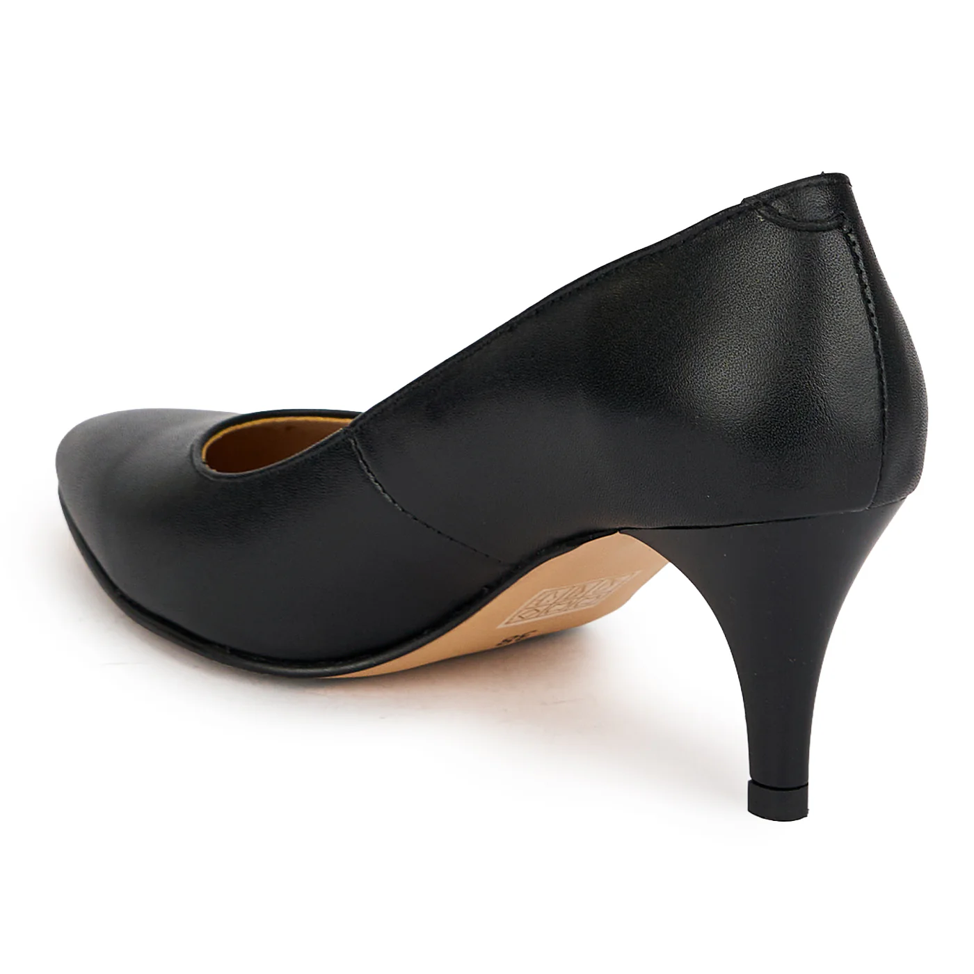 Pantofi dama din piele naturala neagra cu toc subtire 7 cm 19619 - Image 2