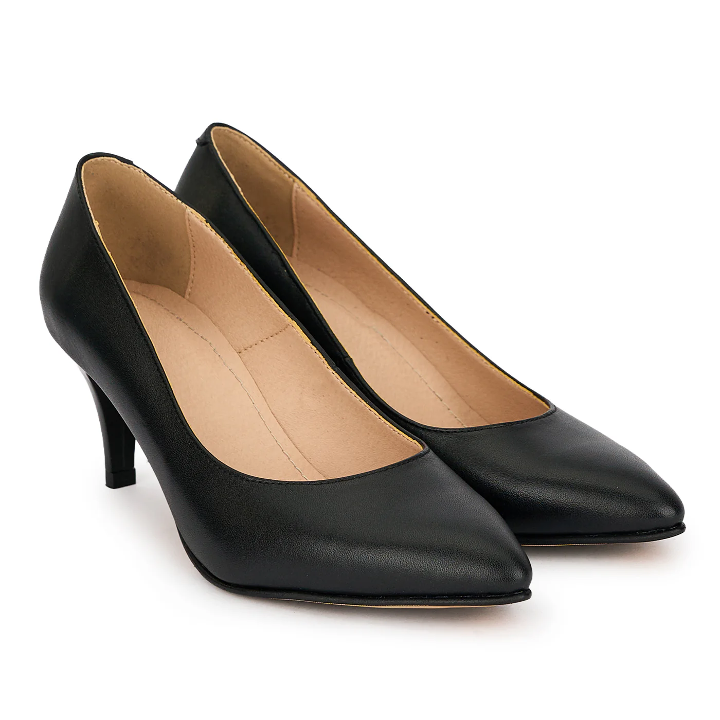 Pantofi dama din piele naturala neagra cu toc subtire 7 cm 19619 - Image 4
