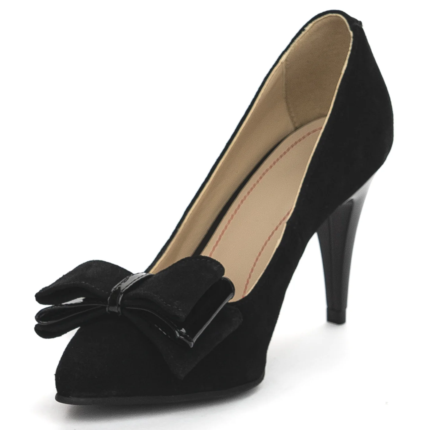 Pantofi dama din piele naturala neagra cu toc subtire 8.5 cm 13853 - Image 3