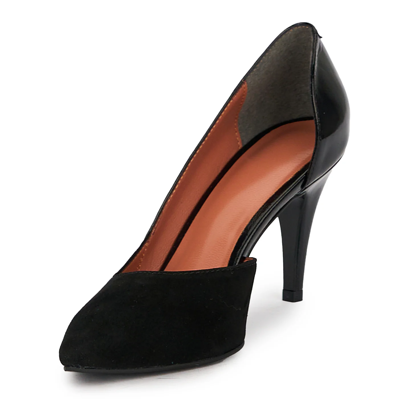Pantofi dama din piele naturala neagra cu toc subtire 8.5 cm 15849 - Image 3