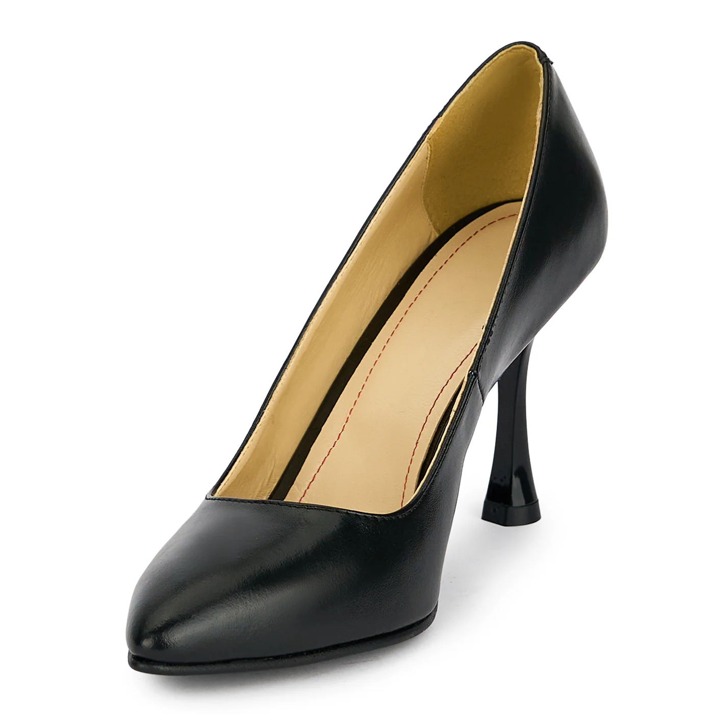 Pantofi dama din piele naturala neagra cu toc subtire 8.5 cm 19452 - Image 3