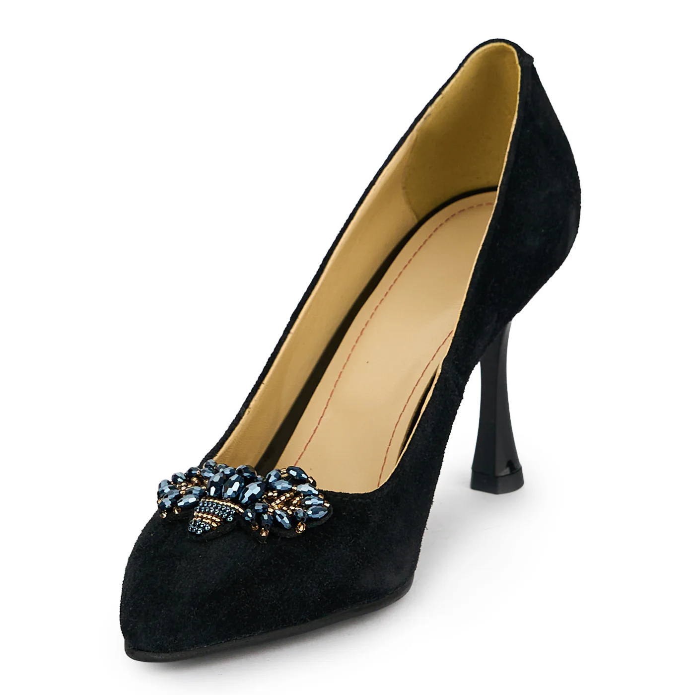 Pantofi dama din piele naturala neagra cu toc subtire 8.5 cm 19454 - Image 3
