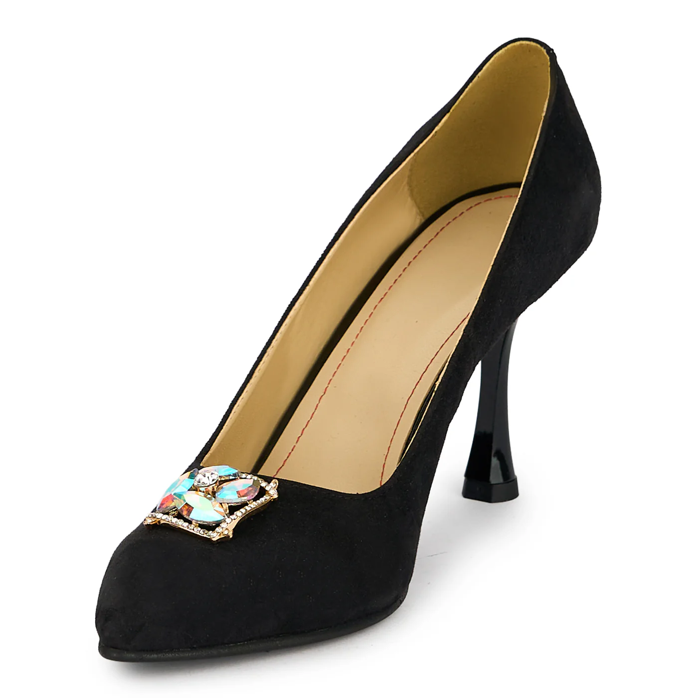 Pantofi dama din piele naturala neagra cu toc subtire 8.5 cm 19462 - Image 3