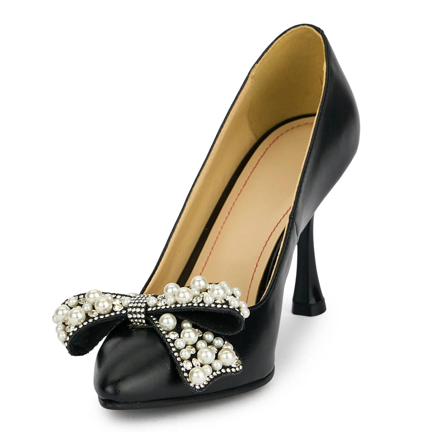 Pantofi dama din piele naturala neagra cu toc subtire 8.5 cm 19470 - Image 3