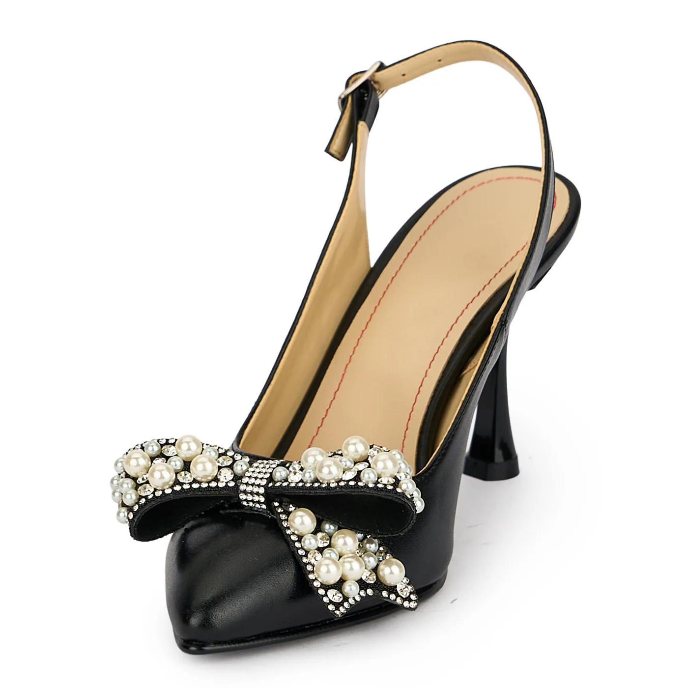 Pantofi dama din piele naturala neagra cu toc subtire 8.5 cm 19868 - Image 3