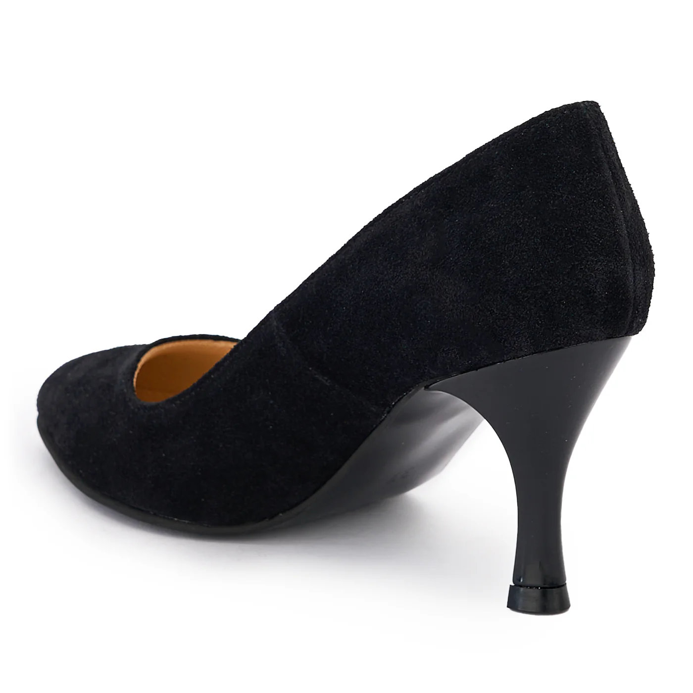 Pantofi dama din piele naturala neagra cu toc subtire 8 cm 14156 - Image 2