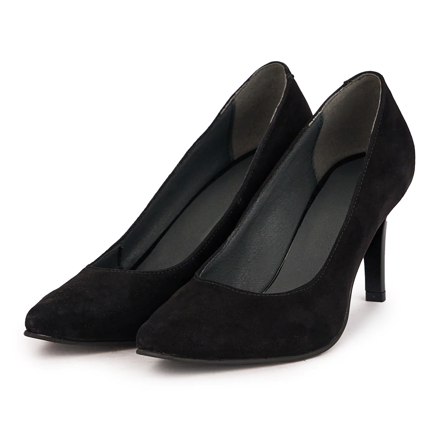 Pantofi dama din piele naturala neagra cu toc subtire 8 cm 16634 - Image 3