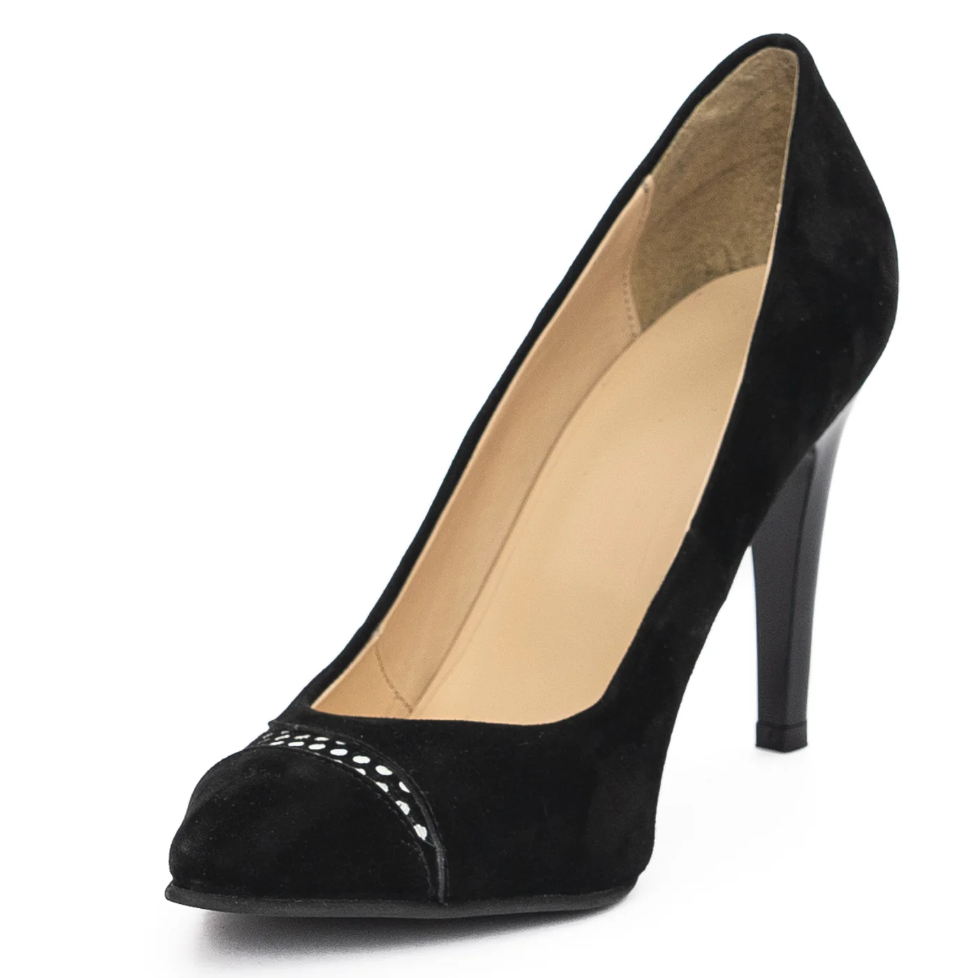 Pantofi dama din piele naturala neagra cu toc subtire 9.5 cm 13927 - Image 3