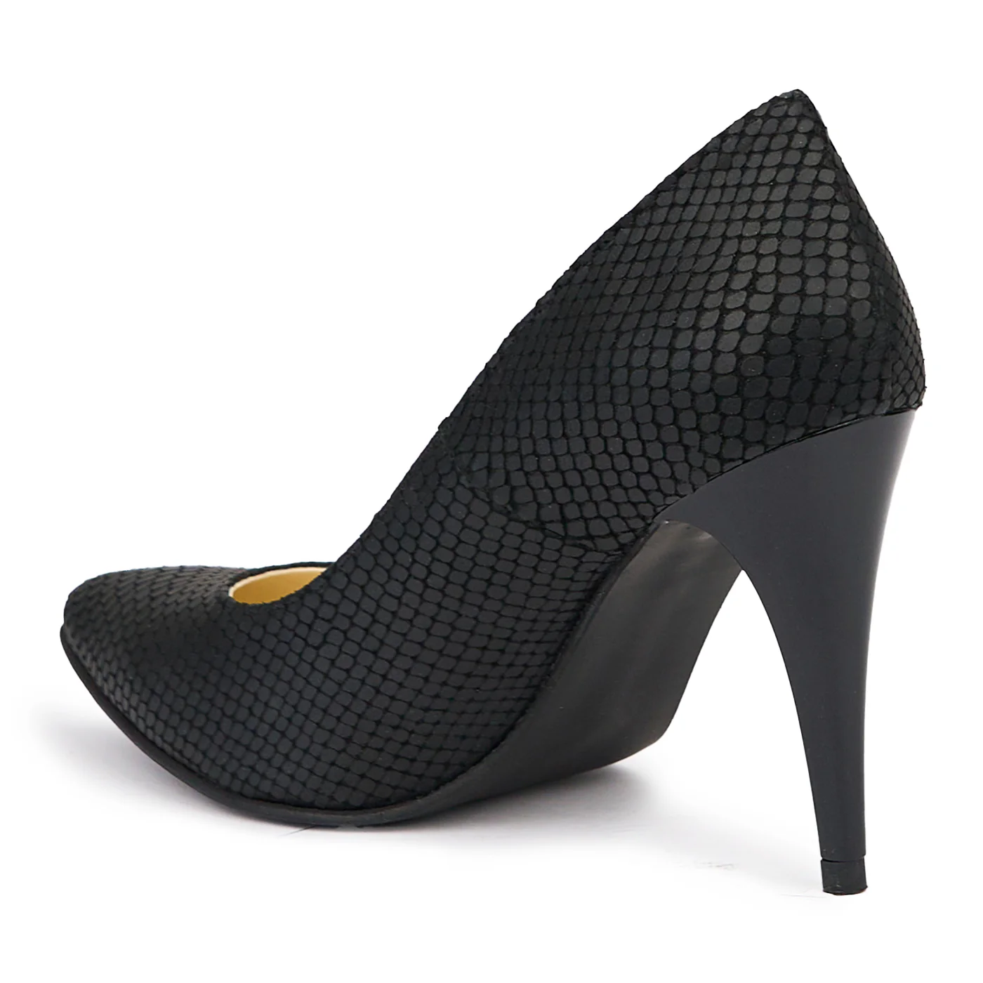 Pantofi dama din piele naturala neagra cu toc subtire 9.5 cm 14470 - Image 2