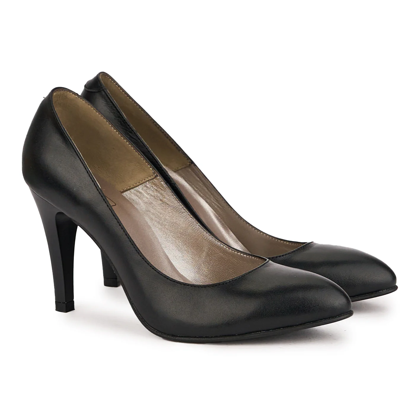 Pantofi dama din piele naturala neagra cu toc subtire 9.5 cm 16755 - Image 4