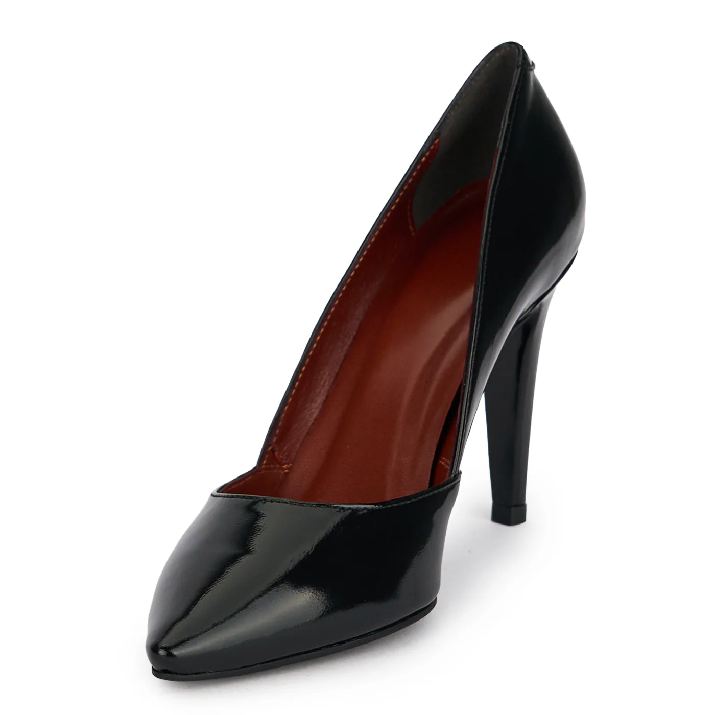 Pantofi damă din piele naturală neagra cu toc subtire 9.5 cm 19636 - Image 3