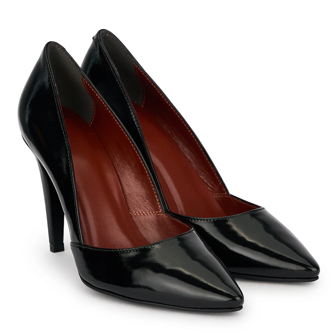 Pantofi damă din piele naturală neagra cu toc subtire 9.5 cm 19636 - Image 4