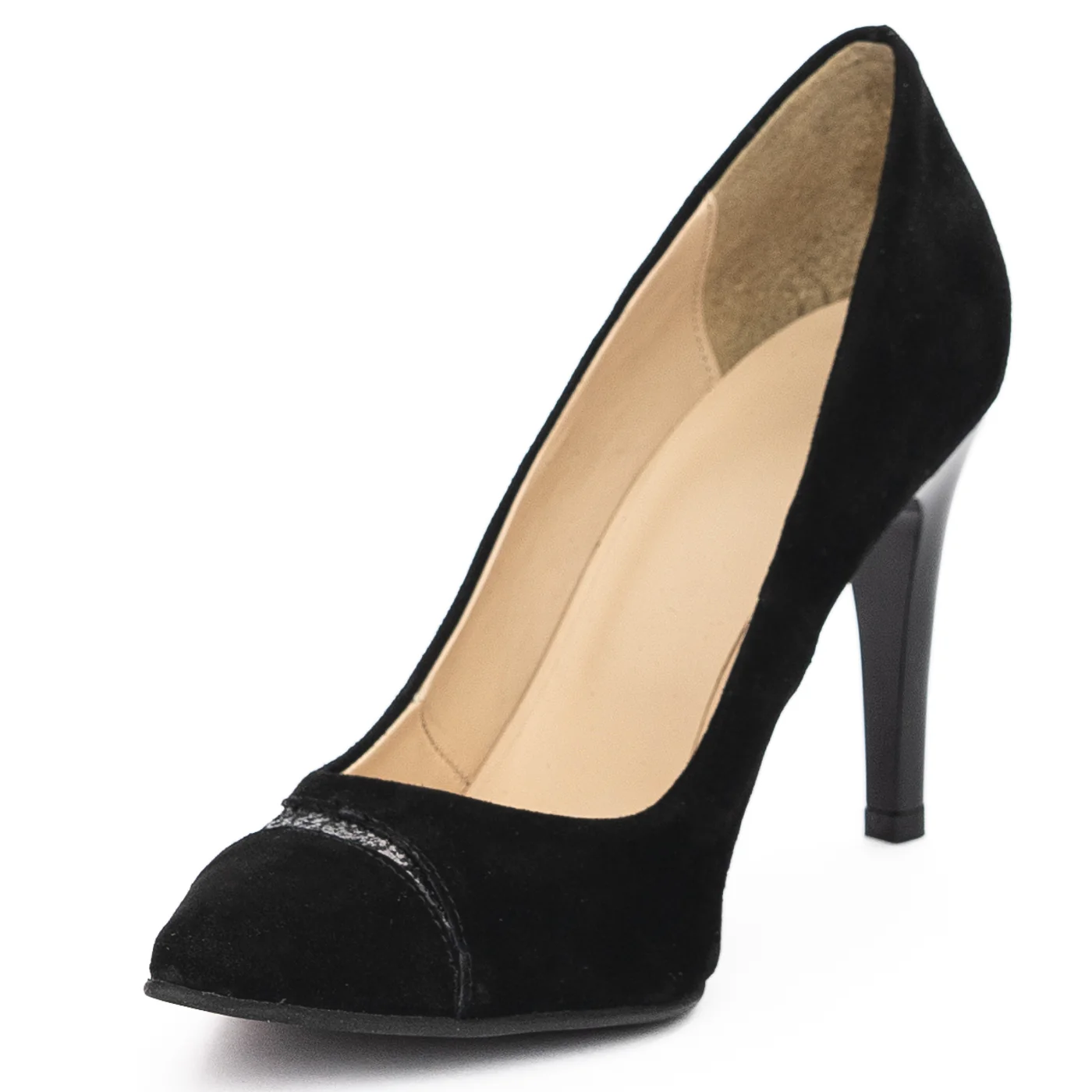 Pantofi dama din piele naturala neagra cu toc subtire 9 cm 13916 - Image 3