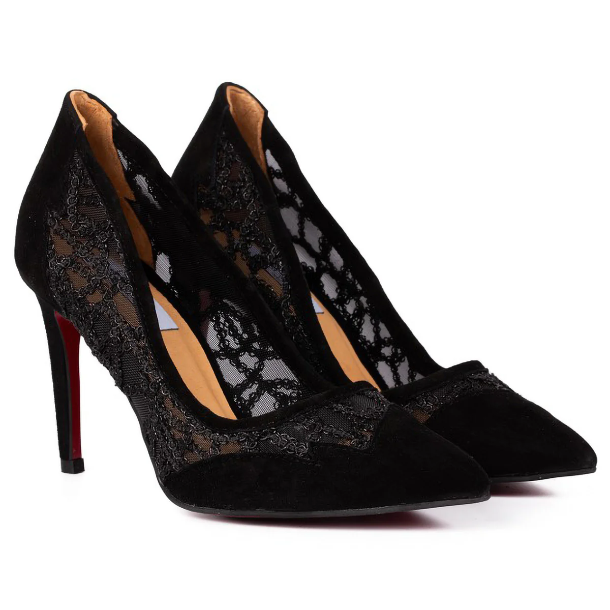 Pantofi dama din piele naturala neagra cu toc subtire 9 cm 15776 - Image 3
