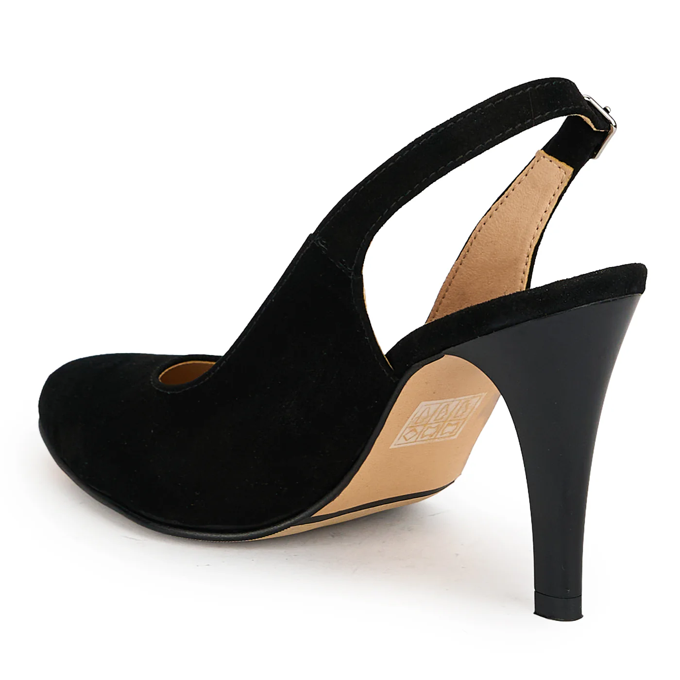 Pantofi dama din piele naturala neagra cu toc subtire 9 cm 19382 - Image 2