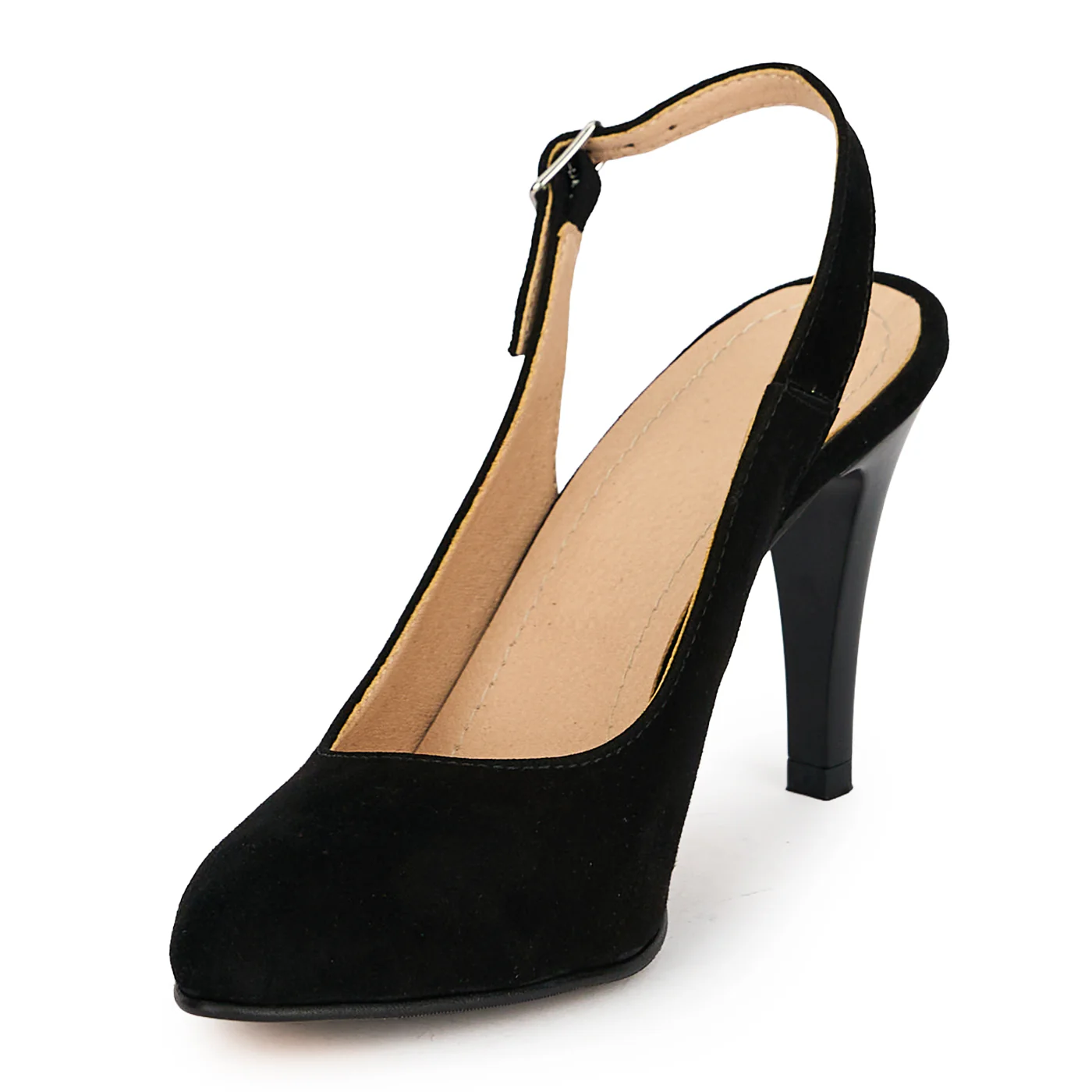 Pantofi dama din piele naturala neagra cu toc subtire 9 cm 19382 - Image 3