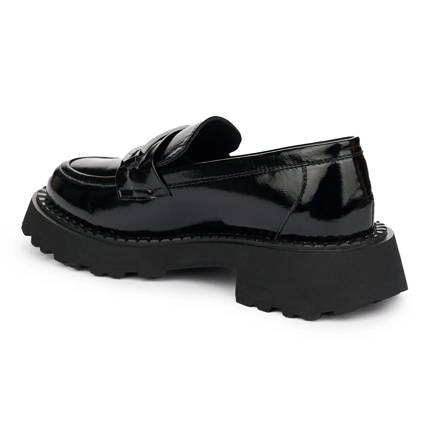 Pantofi dama din piele naturala neagra lacuita 12998 - Image 2