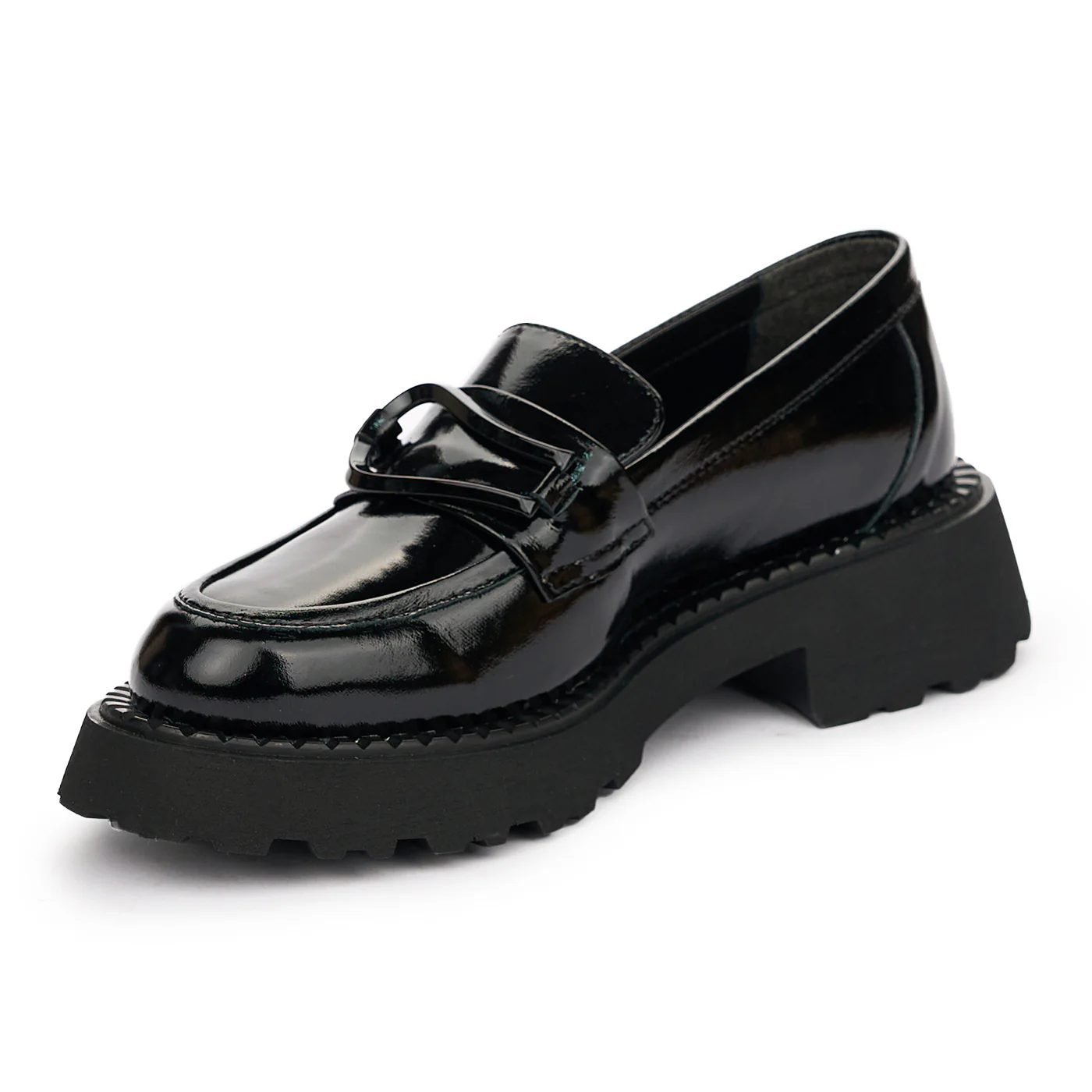 Pantofi dama din piele naturala neagra lacuita 12998 - Image 3